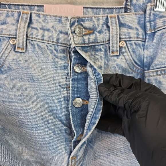 Revice Jeans Women's Size 27 Blue Gemini Fit High Rise Straight Leg Wedgie Crop - Picture 5 of 12